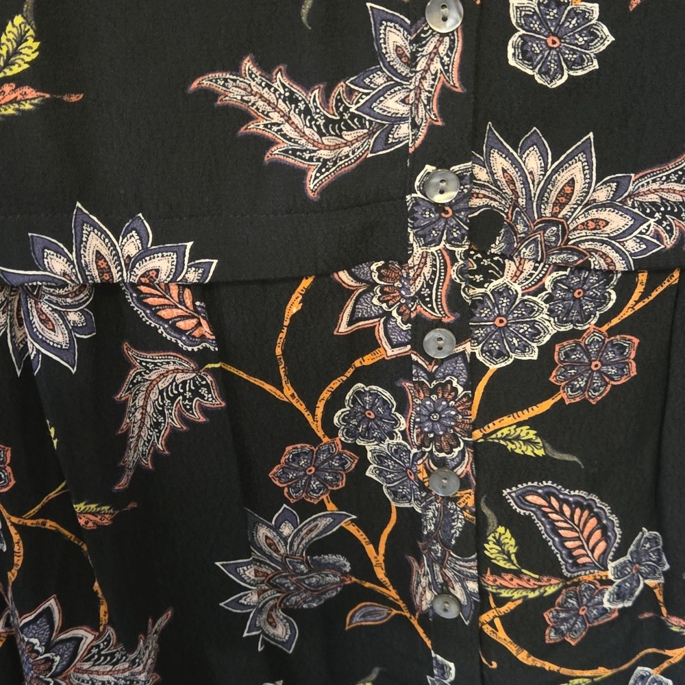 NWT J Jill Sleeveless Ladies Blouse Size L Petite Black Orange Crepe V Neck - Picture 12 of 12